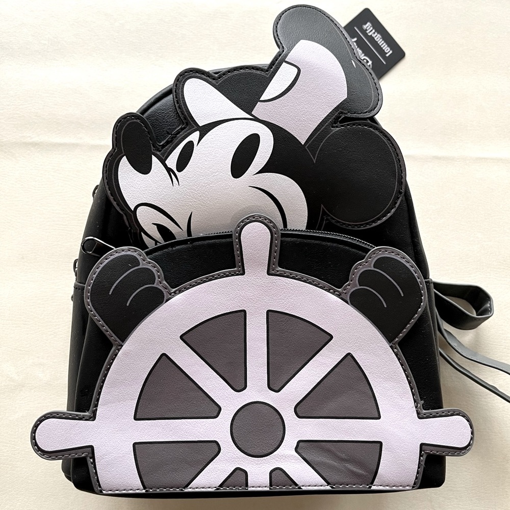 New with tags! Loungefly Mickey Mouse Steamboat Willie mini backpack.